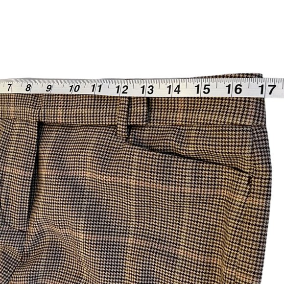 Talbots Brown Wool Houndstooth Flare Trousers Size 10 - Picture 3 of 15